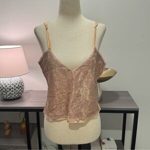 🖤 Victoria’s Secret Gold Label Vintage Lace & Satin Cami – Blush Pink (Size M)